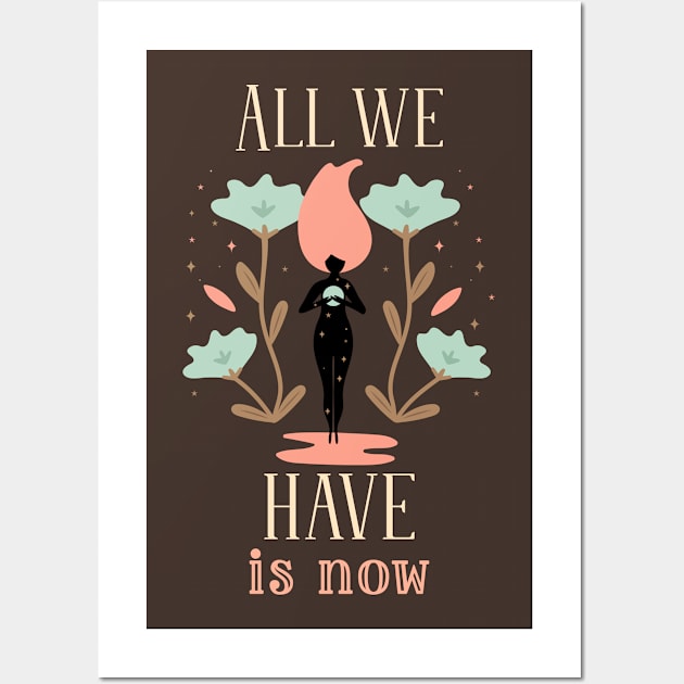 Inspiration Quote for Hope All we Have is Now Wall Art by InkyArt